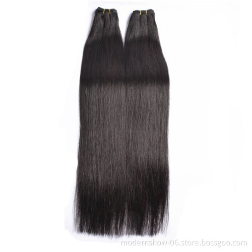 Double Drawn Raw virgin Cuticles Aligned Human hair pixie and Straight Weave Natural color Virgin  Hair Weft Silky Straight